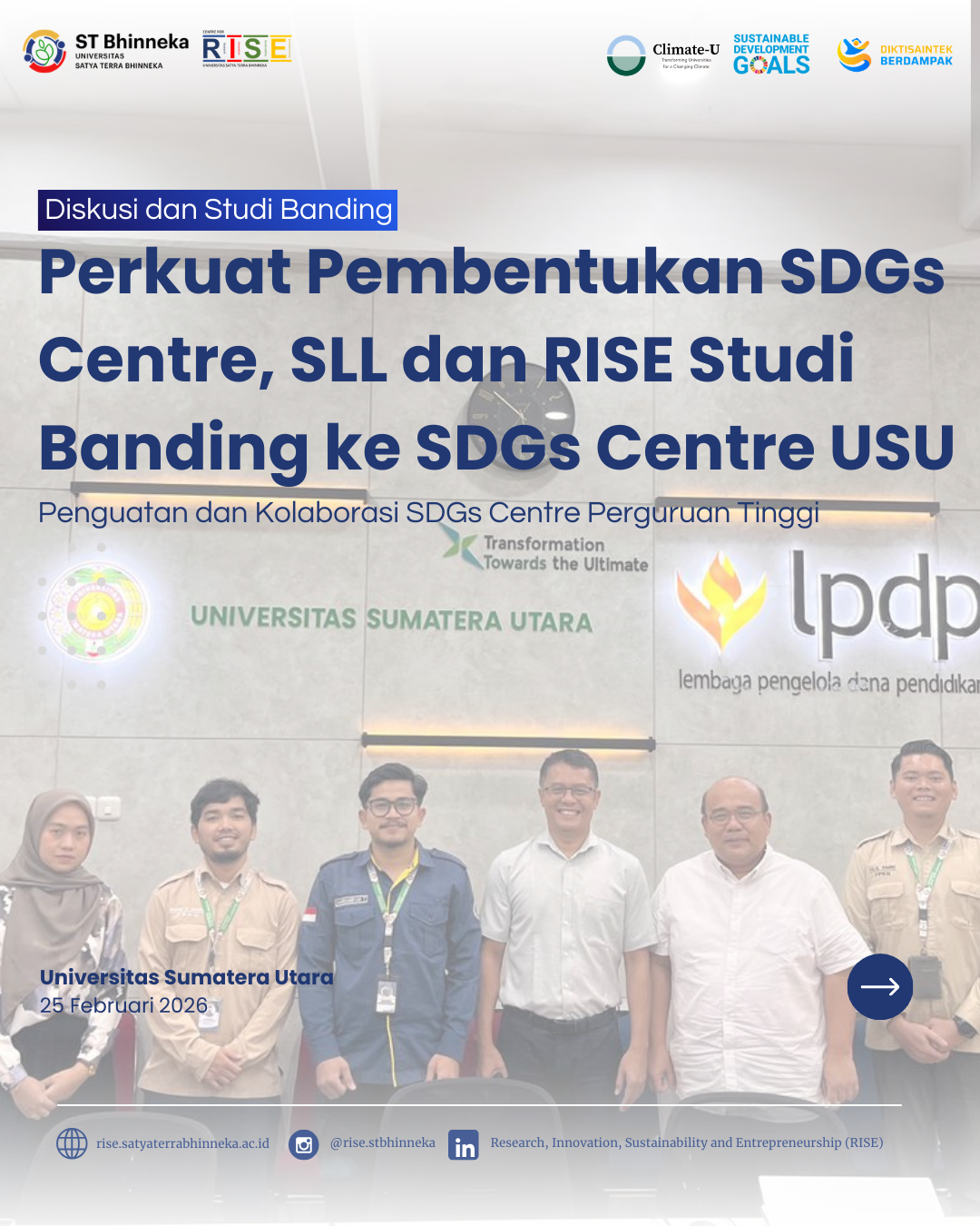 Perkuat Pembentukan SDGs Centre, SLL dan RISE Studi Banding ke SDGs Centre USU