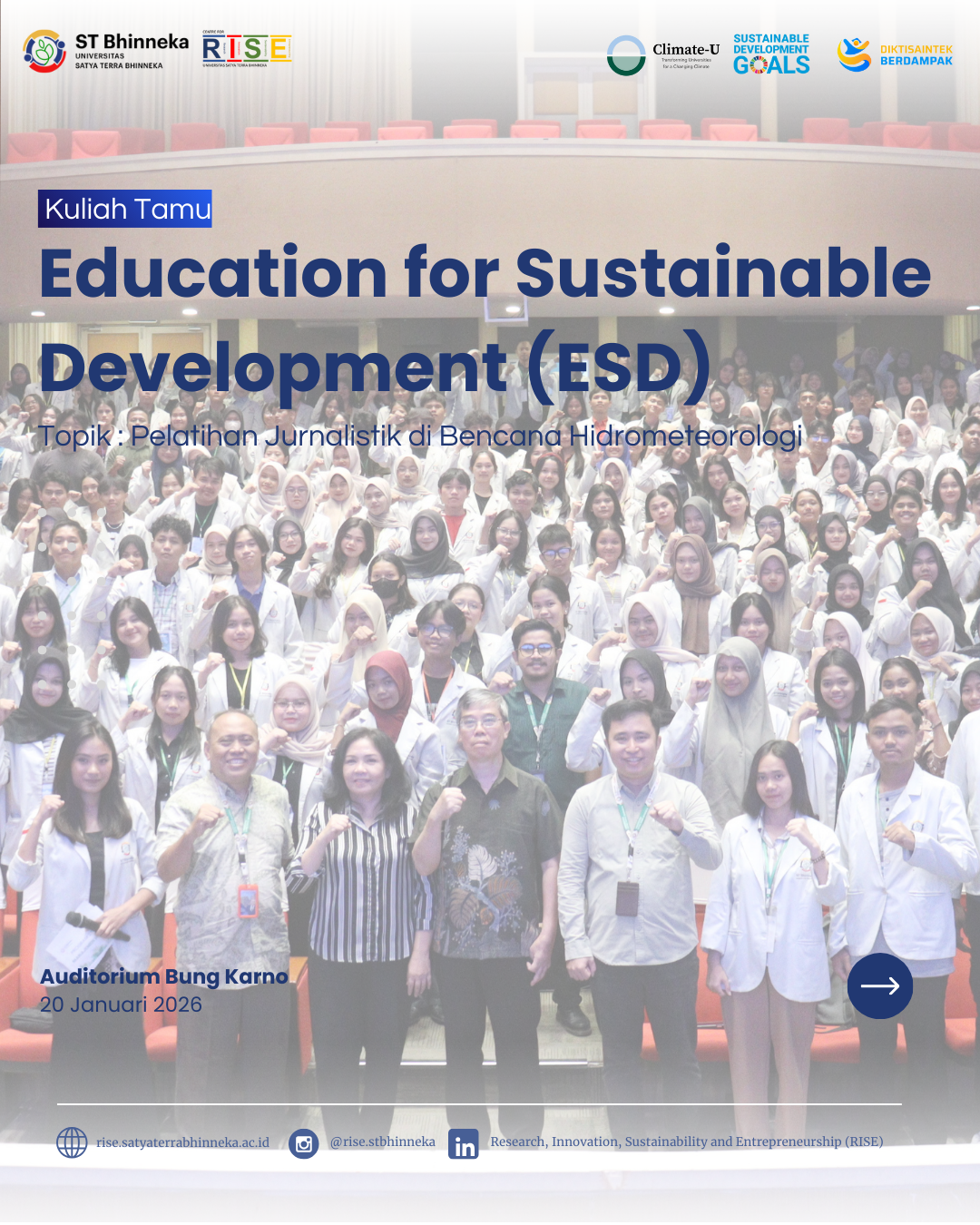 Kuliah Tamu ESD Series 2: Jurnalistik dalam Membangun Kesadaran Publik di Tengah Bencana Hidrometeorologi