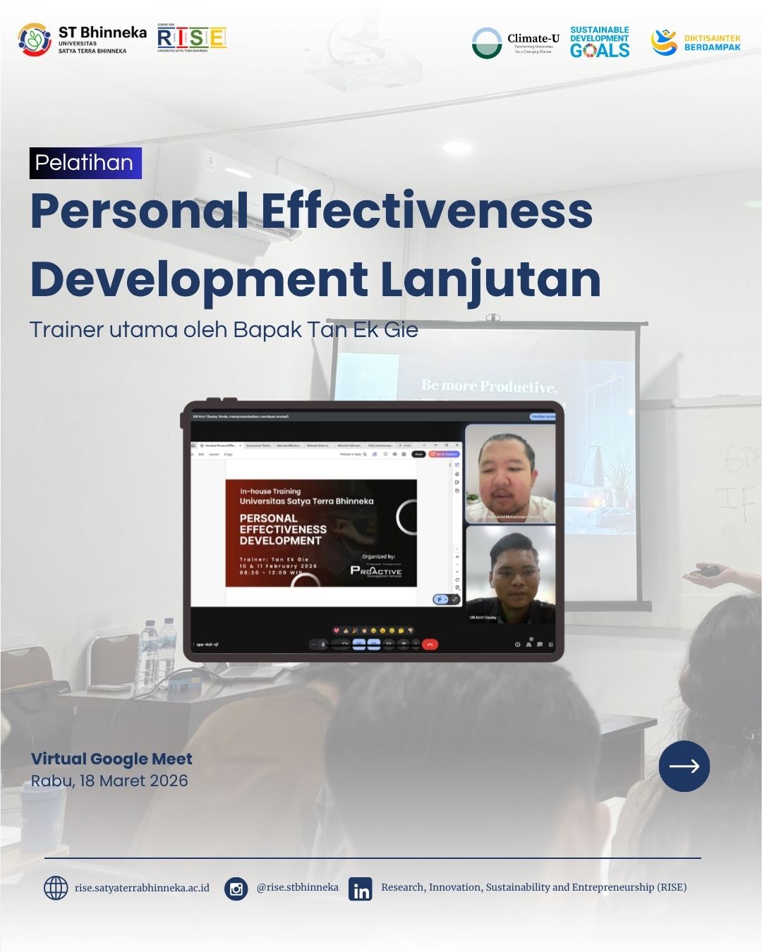 Pelatihan Personal Effectiveness Development Lanjutan: Perkuat Self-Management, Manajemen Waktu, dan Komunikasi Efektif